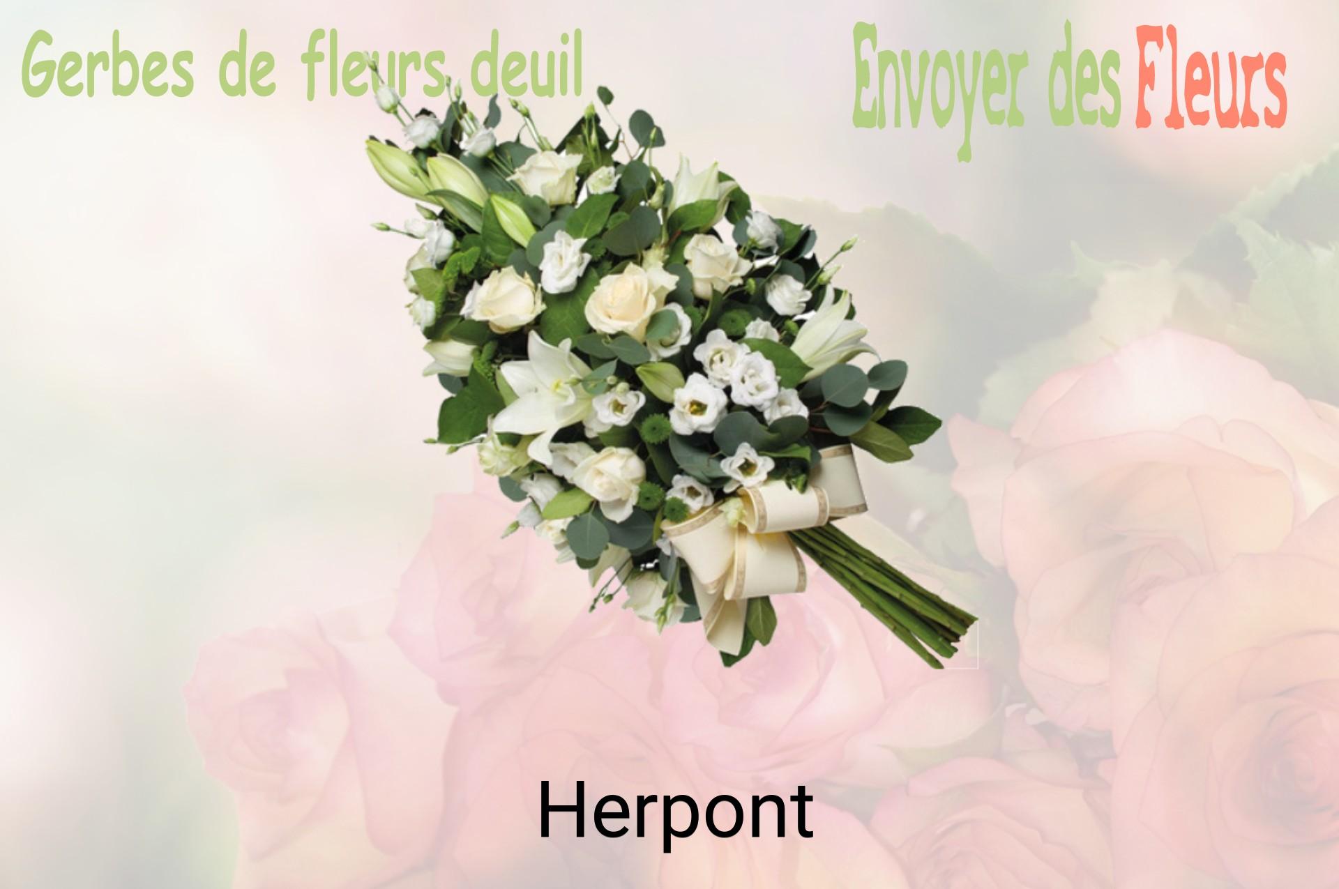 Gerbe de fleurs de deuil livrée à Herpont